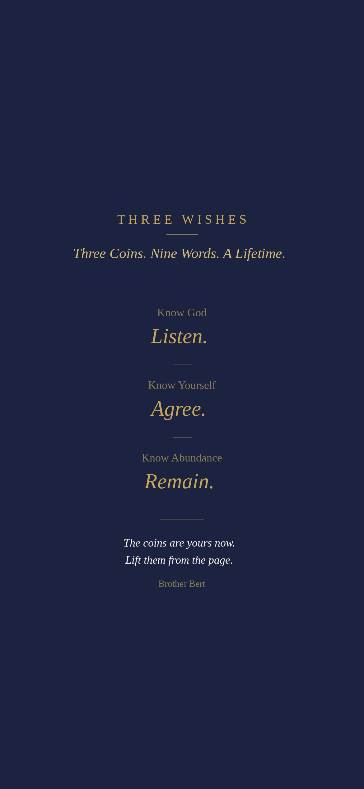 Three Wishes dark lock screen wallpaper