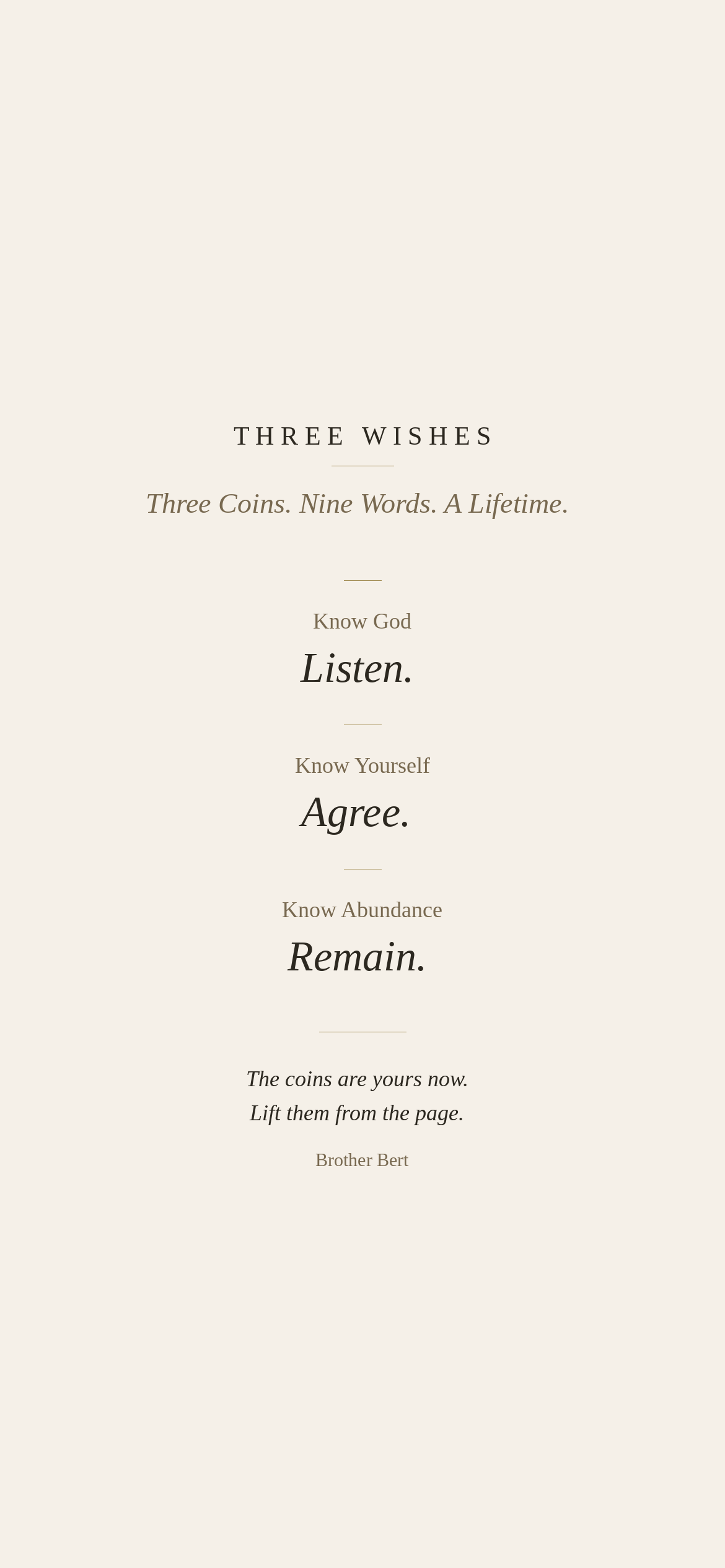 Three Wishes light lock screen wallpaper